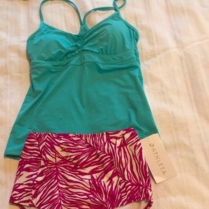 Athleta swim top &high waisted bottoms Size small